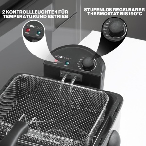 Friteuza cu ulei Clatronic FR 3195, 4L, 2000W, 2 cosuri - Img 3