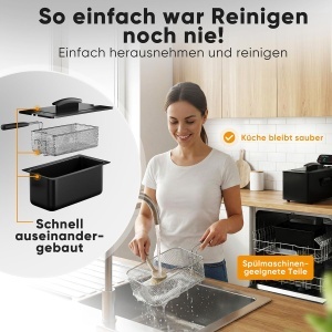 Friteuza cu ulei ProfiCook PC FR 1325, 3L, 2000W, inox - Img 5