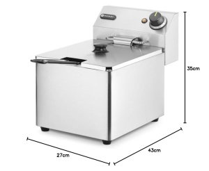 Friteuza HENDI 8L, 3500W, din otel inoxidabil, temperatura reglabila pana la 190C - Img 4