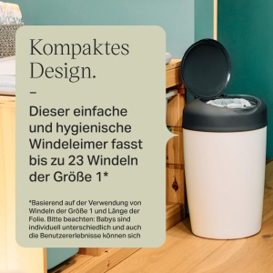 Galeata de scutece Tommee Tippee Simplee Sangenic, inclusiv 6 casete de rezerva, alb si gri - Img 6