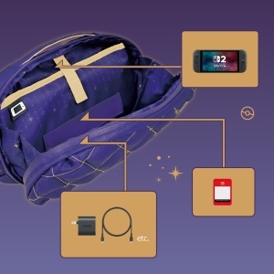 Geanta de transport HORI pentru Nintendo Switch 2, stil Psiana si Nachtara, violet - Img 10
