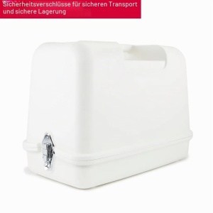 Geanta de transport SINGER pentru masini de cusut, alba, din plastic rezistent, 2.3 kg - Img 5