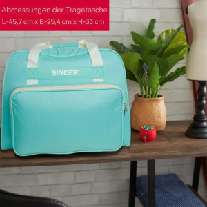 Geanta pentru masina de cusut SINGER, 45.7x25.4x33 cm, culoare albastru-verde - Img 3