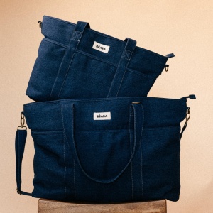 Geanta pentru scutece Beaba Madrid XXL 44L, 11 compartimente, design denim - Img 5