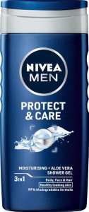Gel de dus NIVEA MEN Protect Care 250ml cu Aloe Vera, pentru barbati