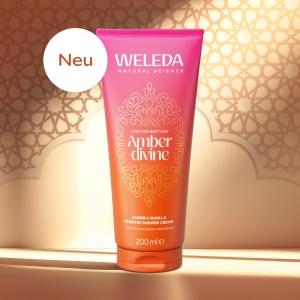 Gel de dus WELEDA Bio Amber Divine 200 ml vegan cu parfum de vanilie - Img 2