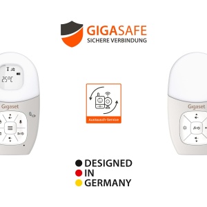 Gigaset Baby 100 Audio - Monitor audio pentru bebelusi cu tehnologie DECT - Comunicare bidirectionala securizata - Raza de actiune de 300 m - Cronometru de hranire - Senzor de temperatura - Lumina de noapte - Afisaj de sunet pe 3 niveluri, gri cald - Img 7