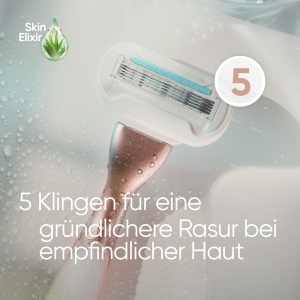 Gillette Venus Deluxe Smooth Sensitive Rosegold Rasier Damen 5 lame cu Aloe Vera - Img 2