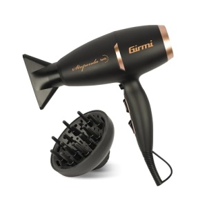 Girmi PH91 Uscator de par profesional fara perii, 2200 W, 2 viteze, 3 temperaturi, functie ionica, difuzor si concentratoare incluse, la indemana