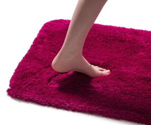 Gozze - Covor de baie Deluxe cu fir foarte inalt, 100% poliester (microfibra), cu acoperire antiderapanta, 50 x 70 cm - ciclamen - Img 7