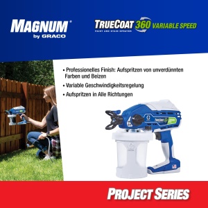Graco Magnum by Graco 26D527 TrueCoat 360 cu viteza variabila, pulverizator portabil de vopsea fara aer cu cablu, produs UE, bricolaj, proiecte decorative mici (presiune maxima 138 bar) - Img 5