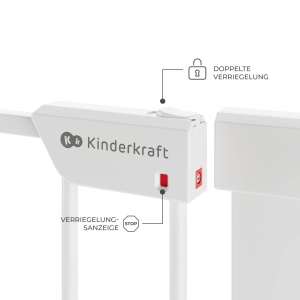 Gratar de siguranta Kinderkraft Safe SNAP, montaj fara gaurire, culoare alba - Img 5