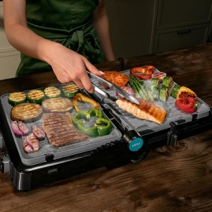 Gratar electric Cecotec RocknGrill 2200W Placi antiaderente Deschidere 180 grade - Img 3