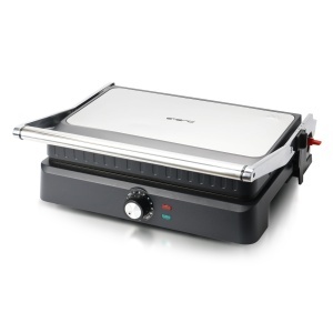Gratar electric EMERIO CG-130859, 2200W, suprafata antiaderenta 34x24cm, deschidere 180, inox - Img 2
