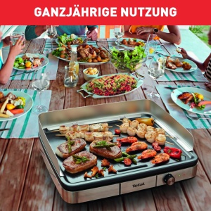 Gratar electric Tefal Maxi Plancha CB690D 2300W antiaderent interiorexterior negruargintiu - Img 3