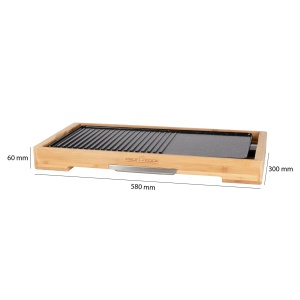Gratar Teppanyaki ProfiCook Suprafata gratarului aprox 51 x 25 cm Gratar la masa 2200 wati termostat reglabil Placa de gratar cu acoperire antiaderent - Img 4