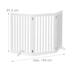 Gratier de Protectie pentru Caini Relaxdays, 91.5 x 154 cm, Alb, 3 Panouri - Img 4