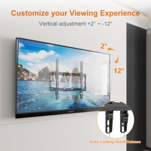GRIFEMA TV TV TV TV TV pentru 26-65 inci, pana la 55 kg, suport TV rabatabil de perete VESA 75x75mm pana la 400x400mm, suport TV universal robust, usor de instalat GB1007-4 - Img 3