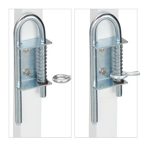 Grilaj de protectie pentru caini Relaxdays, extensibil 17-118 cm, inaltime 69-82,5 cm, bambus, alb - Img 7