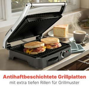 Grill Contact Bomann KG 2242 CB, 2000W, Antiaderent, Gratar Dual - Img 2
