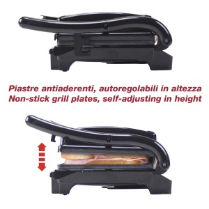 Grill electric Beper P101TOS003, compact, antiaderent, cu maner izolat termic - Img 4