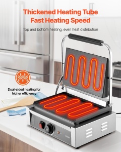 Grill electric comercial VEVOR YS-812-EU, 2200 W, inox, 34 x 23 cm - Img 2