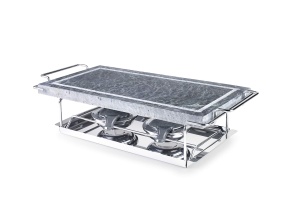 Grill IBILI Piedra 37x18 cm Negru Suport din Otel Inoxidabil - Img 2