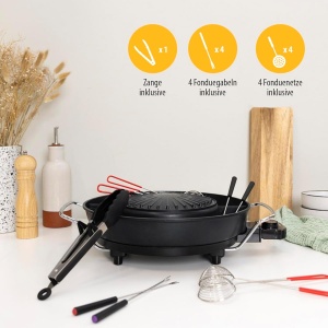 Grill Korean cu Hot Pot Tristar 36 cm, 1800 W, Negru - Img 3