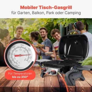 Grill pe gaz ProfiCook PC GG 1261 cu 2 breneri din otel inoxidabil, 42x36 cm - Img 2