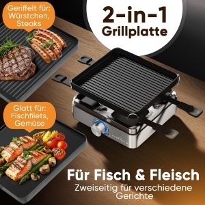 Grill Raclette ProfiCook PC RG 1301 pentru 4 persoane, 800W, cu termostat reglabil - Img 2