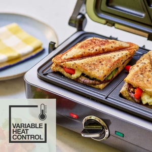 Grill si Sandwich Maker Cuisinart GRSM4U, 2-in-1, 210C, Compact, Gri - Img 6