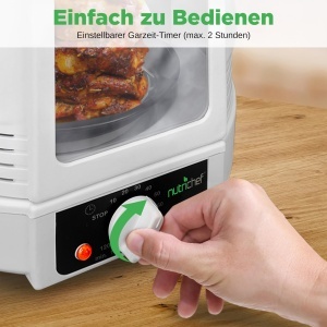 Grill vertical NutriChef 700W Mini-Backofen Rotisserie Alb Compact si Usor de Curatat - Img 4