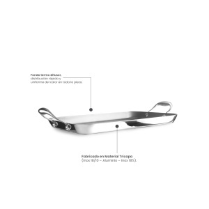 Grillplatte IBILI, 38 x 25 cm, inox, inductie, fara antiaderent - Img 3