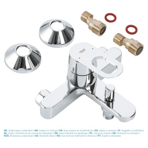 GROHE BauLoop - Baterie de baie cu o singura parghie (suprafata durabila, montare pe perete, comutare automata), crom, 23341000 - Img 3