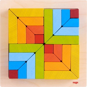 HABA 304854-Joc de placi 3D Pietre creative asezare creativa constructie si joaca cu culori colorate ale curcubeului jucarii din lemn pentru varste de - Img 3