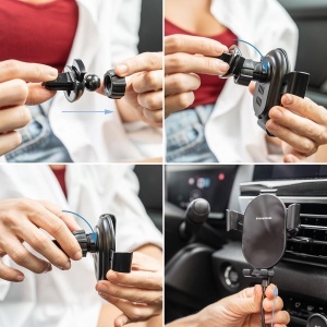 Halter auto pentru telefon cu incarcare rapida Chakar InnovaGoods, 15W, ajustabil - Img 7