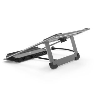 Hama USB-C Hub Docking Station 12in1 Laptop Stand Gri Aluminiu - Img 4