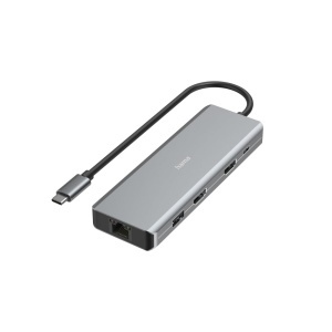 Hama USB Hub 9 porturi 4X USB-A 1x USB-C Data 1x USB-C Power 2X HDMI 1x LANEthernet Ultra-HD 4K pana la 5 Gbits MST pentru mai multe afisaje Thunderbo - Img 6
