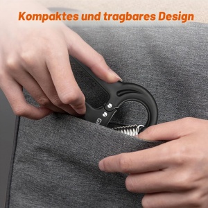 Handtrainer GRIFEMA, antrenor de forta pentru maini, rezistenta ajustabila 5-60kg, negru - Img 7