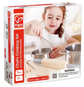 Hape E3137 - Set de gatit pentru bucatar, jucarie din lemn - Img 6
