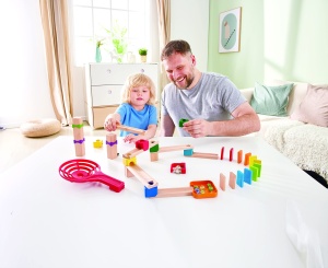 Hape Murmelbahn Set din Lemn cu Domino Piste Duble pentru Copii 3 Ani - Img 4