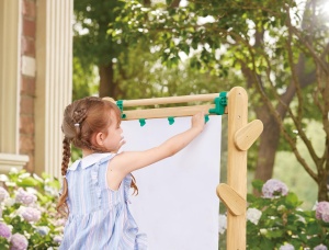 Hape Outdoor Staffelei Tabla de desen pentru copii din lemn rezistent la intemperii - Img 5