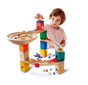 Hape Quadrilla Cliffhanger Murmelbahn din lemn STEM 94 piese - Img 7