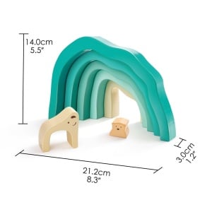 Hape Set Cuburi din Lemn Eisbaren Arktis Jucarie Montessori 12 luni - Img 7