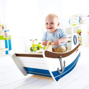 Hape Wellenschaukler Jucarie Balansoar din Lemn pentru Copii 12 Luni Design Barca Greutate Max 50kg - Img 5