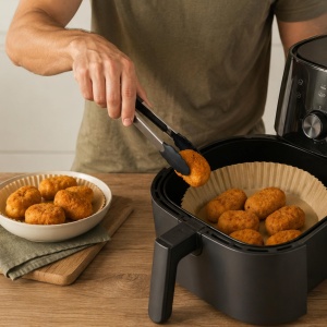 Hartie de copt Beper C103ACC100 pentru friteuza cu aer cald, 100 bucati, 20 cm - Img 5