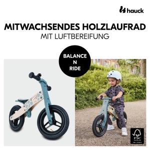 Hauck Balance N Ride Laufrad Lemn FSC Roti 12 inch Claxon Fara Pedale - Img 2