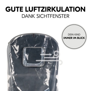Hauck Husa de ploaie universala pentru carucior tricicleta 58 x 48 x 90 cm fereastra reflectorizanta de contact si de ventilatie compatibila cu Runner - Img 6