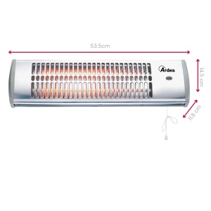 Heater cu quartz Ardes AR437B, 1200 W, 2 nivele de putere, argintiu - Img 2