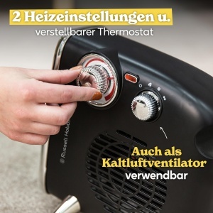 Heater Electric Retro Russell Hobbs RHRETHFH1001B, 1800W, Negru, 2 Niveluri de Calorifer - Img 5